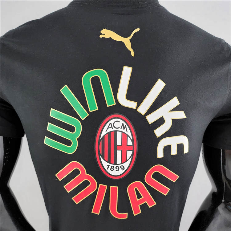 21-22 AC Milan Champion Black T-Shirt - Click Image to Close